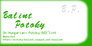 balint potoky business card